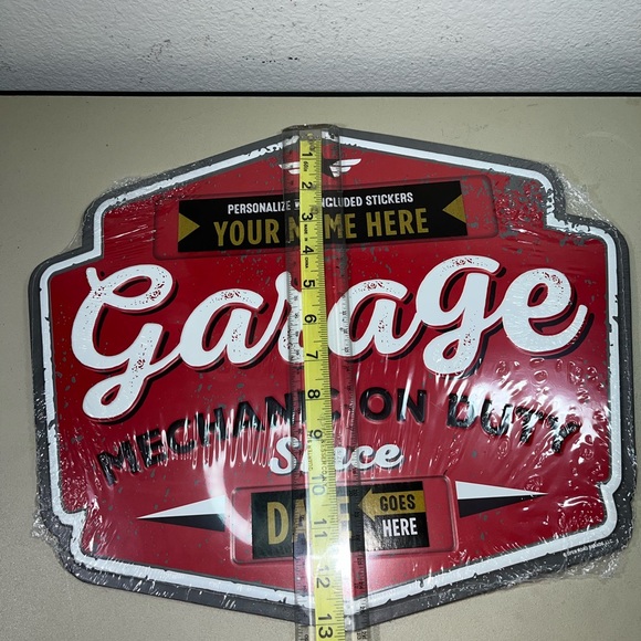 Brand New & Sealed Garage on Duty since Wall sign With Stickers Retro - Picture 5 of 6